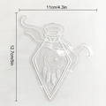 Detail of dreamcatcher resin mold with dimensions showing stars and feathers pattern - RPS125: Dreamcatcher Feather Bottle