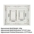 Vintage relief photo frame silicone mold for DIY resin crafts and clay cake decoration - 1# Rectangular Vintage Frame / Gray