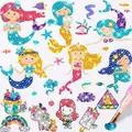 5D DIY diamond painting sticker set for kids featuring mermaids and unicorns - Mermaid Unicorn Set