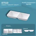 White melamine double compartment sauce dish model D7510 for catering and home use - Double Compartment Sauce Dish