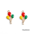 Ciondoli a palloncino in smalto rosso, giallo e verde, misura 13x23 mm per gioielli fai-da-te - Palloncino