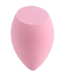 Pink teardrop makeup sponge with flat top edge for smooth foundation application - Beveled Pink (Bottled)