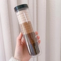 Elastic hair ties set in earth tones, stored in a clear cylindrical tube for daily use - 2# Milk Coffee Set (20pcs Tube)
