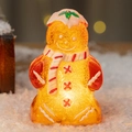 Leuchtende LED-Lebkuchenmann-Dekoration mit Schneeglasur und rotem Schal für Weihnachten - Weihnachten Weißer Schal Lebkuchenmann / 6.5cm*4cm*10.5cm