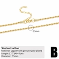Collana a corda intrecciata da 2,5 mm placcata oro 18 carati con chiusura a moschettone - Oro (2,5 mm)