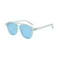 Retro double-bridge aviator sunglasses with light blue lenses and translucent frames - Translucent Blue Frame Blue Lens