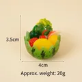 Miniature watermelon fruit bowl model with 3.5cm height and weight of approx 20g - Watermelon Bowl - Green Cherry Apple Mango