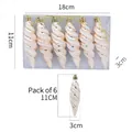 Set da 6 decorazioni natalizie a spirale oro champagne e bianco misura 11cm - 6 pezzi/confezione / Oro champagne