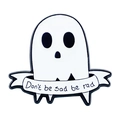Süße Geister-Emaille-Anstecknadel mit Spruch-Banner und weißem Finish - Banner Geist
