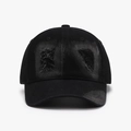 Distressed black baseball cap with vintage washed texture and soft crown design - Adjustable / Black