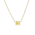 Classic 18k gold plated necklace featuring a polished letter M pendant for women - M