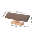 Detail view showing dimensions of solid wood jewelry T-bar stand with brown velvet top - Slanted Bracelet Stand / Coffee Velvet