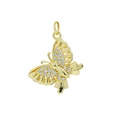 Exquisite 18K gold-plated butterfly pendant with micro-pave white zircon crystals - Butterfly 90