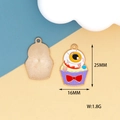 Cartoon monster cake Halloween charm, 25mm purple enamel alloy pendant for DIY jewelry - Devil Eye Cupcake (C) / 10 Pieces Pack