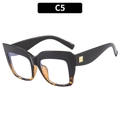 Fashion oversized cat-eye blue light blocking glasses in black and tortoise color C5 - Black and Demi