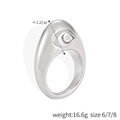 Minimalist silver evil eye ring in polished finish with small central zircon stone - US 6 / Evil Eye Embossed Ring (A589) / Silver