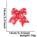 Lazo navideño de arpillera roja con copos de nieve, decorativo para árbol 14x14cm - Lazo de Arpillera de Copo de Nieve Rojo
