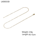Detail of gold snake chain necklace with round metal discs and adjustable lobster clasp - Gold Spaced Disk Chain LX00033D