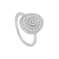 Vintage Punk Silberring mit Spiralstruktur und kreisförmigem Metalldesign für Herren - US 6 / Silber