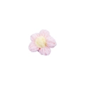 Handmade pink crochet puff flower hair accessory with soft yellow center petal detail - Single Flower Clip / Light Pink Hair Clip
