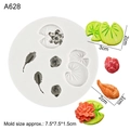 Silicone mold with lotus and koi fish designs for fondant and DIY resin crafts - 2# (Lotus/Leaf/Koi) / Gray