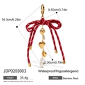 Rote Schleife Schlüsselanhänger mit goldenen Herzanhängern aus Edelstahl und Perle - Rote Schleife Herz Stil (JDP0203003)