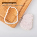 Mushroom house cookie cutter set for forest theme cake decorating and fondant baking - House E Cutter