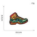 Detail view of 4.4x6.6cm hiking boot embroidered patch with precise size measurements - Style 5/Hiking Boot
