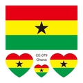 Tatuaje temporal con bandera de Ghana, pegatina impermeable de corazón y rectángulo variante. - Ghana