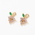 Grape shaped gold-plated fruit pendant with purple and green cubic zirconia stones - Grapes