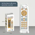 Telecomando per neonati a forma di orso bianco con massaggiagengive e tasti colorati - Custodia in Silicone Orso Bianco + Telecomando Bianco