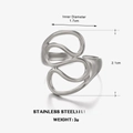 Minimalistische zilveren holle lijnring van roestvrij staal met strak industrieel design - Zilver