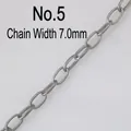 Macro detail showing a 7.0mm wide stainless steel oval link chain for DIY jewelry - Style 5# (7.0mm Width) / Per Meter