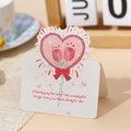 Romantic white folded Thank You card with pink tulips heart design and bow detail - Thank You For Everything