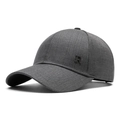 Berretto da baseball grigio scuro da uomo con logo R metallico e tessuto in misto lana - Regolabile / grigio scuro