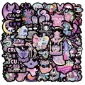 Σετ αυτοκόλλητα Pastel Goth με μωβ σκελετούς και φέρετρα για φορητούς υπολογιστές - 56 Τεμάχια/Συσκευασία