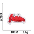 Detail of red cartoon crab embroidered patch with size markings 10cm by 6.6cm - Red Crab Style (12#)
