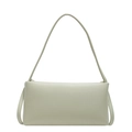 Elegant mint green underarm bag in smooth matte PU leather with slim shoulder strap - Green