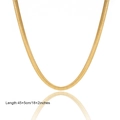 Gold plated stainless steel snake chain necklace with 45+5cm length dimension - 4mm Soft Snake Chain