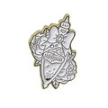 Pin de esmalte frasco de poción mágica con acabado dorado, rosas y corona blanca - Estilo Frasco de Poción de Rosa (CC1609)
