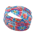 Fascia per capelli in seta di latte a pois con motivi tie-dye colorati da donna - FD033 Girasole Viola