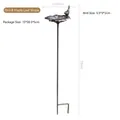 Vintage cast iron bird feeder stake with bird and maple leaf motifs for garden decor - Bird Maple Leaf Style
