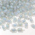 Iridescent pale blue acrylic star beads with transparent finish for DIY jewelry - Light Blue Plated Cylindrical (50pcs)