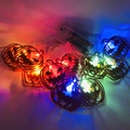 Halloween pumpkin string lights with colorful LED bulbs and black hollow pumpkin shades - Pumpkin-Multicolor