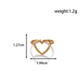 Adjustable gold heart hollow ring, minimalist metal design, weight 1.2g, height 1.27cm - Hollow Heart (MN379-Gold)