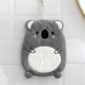 Cute gray koala cartoon hanging hand towel made of absorbent coral velvet material - 18*23cm / Koala