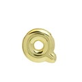 Polished 18k gold bubble letter Q pendant with a smooth metallic reflective finish - Gold Letter Q (Pendant Only, Without Chain)
