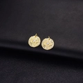 Zwei vintage 14K vergoldete Evil Eye Anhänger mit funkelnden Kristallen auf Leder - 14K Gold Rund Teufelsauge