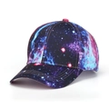Tie-dye baseball cap with colorful galaxy nebula print and curved brim style - Purple Galaxy Print Style (2#)