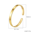 Polished gold C-shaped stainless steel cuff bracelet with 58.8mm dimensions and weight - 18K Gold / Gold